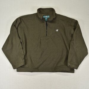 Big Dogs Fleece Quarter Zip Small Olive Green Vintage Y2K